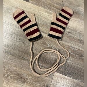Vintage Burberry Striped Lambswool Mittens